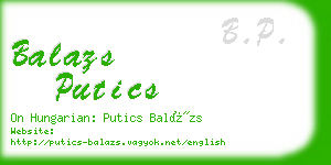 balazs putics business card